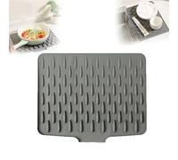 No-Spill Silicone Worktop Saver, Silicone Dish Drying Mat, for Kitchen Sink, Bathroom Countertops, Protect Countertop From Scratches, Heat-Resistant & Non-Slip Mat for Drip-Free Drying (L)
