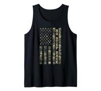 No Step Back Distressed USA American Flag Camo Aesthetic Canotta
