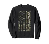 No Step Back Distressed USA American Flag Camo Aesthetic Felpa