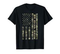 No Step Back Distressed USA American Flag Camo Aesthetic Maglietta