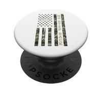 No Step Back Distressed USA American Flag Camo Aesthetic PopSockets PopGrip Adesivo