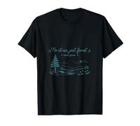 No Stress Just Forest Cottagecore Nature Design Teal Maglietta