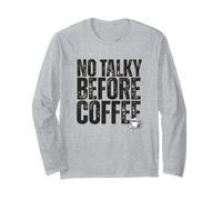 No Talky Before Coffee Funny Introvert Quote Design Maglia a Manica
