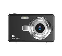 (No TF Card, Black) Beginner Friendly 4k Digital Camera 16X Zoom Small Photography Camera Birthday Present