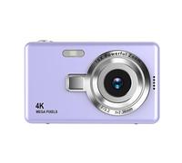 (No TF Card, Purple) Beginner Friendly 4k Digital Camera 16X Zoom Small Photography Camera Birthday Present