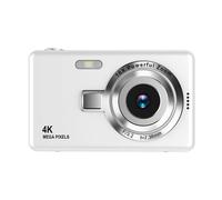 (No TF Card, White) Beginner Friendly 4k Digital Camera 16X Zoom Small Photography Camera Birthday Present