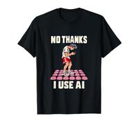 No Thanks I Use AI Funny Programmer Tech Humor Maglietta con Stampa Grafica Economica