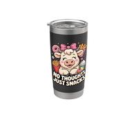 No Thoughts Just Snacks Carino Mucca Kawaii Cibo Bicchiere termico in acciaio inox doppia parete