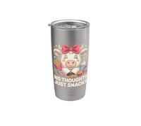 No Thoughts Just Snacks Carino Mucca Kawaii Cibo Bicchiere termico in acciaio inox doppia parete