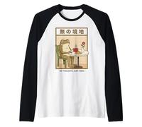No Thoughts Just Vibes Testa Vuota Rana Giapponese Zen Maglia con Maniche Raglan