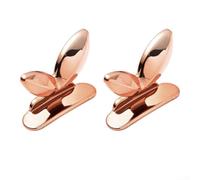 No Touch - Maniglia per sedile WC, confezione da 2 pezzi, dispositivo per aprire il coperchio per mani pulite, design compatto per casa per hotel e ufficio (oro rosa)