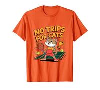 No Trips for Cats Maglietta, Uomo, Arancio, L