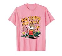 No Trips for Cats Maglietta, Uomo, Rosa, L