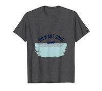 No Wake Zone Boating Graphic Lake Life Maglietta, Uomo, Grigio Scuro, 6XL