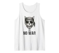 No War Gatto Peace Segno Bandana Bandiera US Anti Guerra Cat Canotta