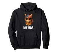 No War Gatto Peace Segno Bandana Bandiera US Anti Guerra Cat Felpa con Cappuccio