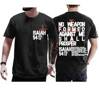 No Weapon Formed Against Me Shall Prosper Camicia Christian Three Nails Cross Isaia 54:17 Camicia Unisex, Nero , XXL