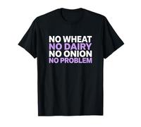 No Wheat No Dairy No Cipolla Basso FODMAP Dieta Digestione Guru Maglietta