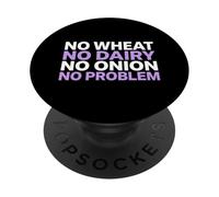 No Wheat No Dairy No Cipolla Basso FODMAP Dieta Digestione Guru PopSockets PopGrip Adesivo
