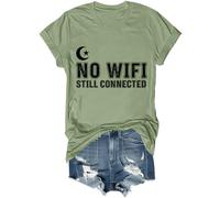 NO WiFi Still Connected Shirt Funny NO WI FI Still Connected Arabo Islamico Crescent Shirt Unisex, Verde, L