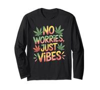 No Worries Just Vibes Reggae Rasta Maglia a Manica