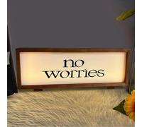 No Worries - Luce notturna a LED al neon, in legno acrilico, per camera da letto, soggiorno, bar, studio, ufficio, casa, tavolo, regalo per amici, partner, familiari
