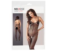 Bodystocking in rete di maglia aperta e seducente con scollature (nero) - M/L