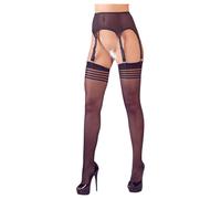 Calze a righe con reggicalze NO:XQSE (nero) - L/XL