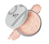 No7 Flawless Finish Loose Setting Powder - Polvere opacizzante e sfocata per impostare il trucco per una finitura senza lucentezza e aerografo, aiuta ad ammorbidire l'aspetto delle linee sottili