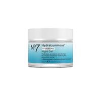 No7 HydraLuminous+ gel idratante per la notte: crema viso idratante con acido ialuronico e vitamina B3 e niacinamide per idratare, proteggere e rinfrescare la pelle, promuove
