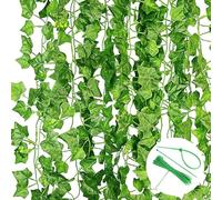 Noa Home Deco Edera Finta Pianta Artificiale Rampicante Ghirlanda 24 Pezzi, Esterno, per Festa di Matrimonio e la Decorazione della Parete (2.2M, Include fascette in nylon per cavi)