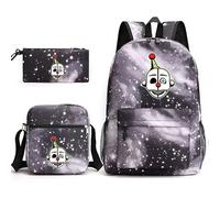 NOAFUNZO FNAF - Set di 3 zainetti con stampa di Five Nights Game, alla moda, con borsa per il pranzo, borsa per la scuola e astuccio per bambini, ragazzi e ragazze, Ennard 4, 32x45x13cm, Zaini per