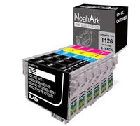 NoahArk T126 - Confezione da 6 cartucce di ricambio per Epson 126 T126 per Workforce 435 520 545 635 645 845 WF-3520 WF-3530 WF-3540 WF-7010 WF-7510 WF-7520 (3 nero, 1 ciano, 1 magenta, 1 giallo)