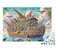 NoahsArkAnimalScene 1000 Pezzi Cartone Resistente Puzzle Premium Coppia Partner Decompressione Sfidante Decorazione Murale Pacchetto Valore 38x26cm/1000pcs