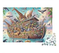 NoahsArkAnimalScene Set Puzzle Da 1000 Pezzi in Cartoncino Premium Per Adulti, Sfida Educativa, Attività Divertente A Casa, Ottima Idea Regalo Per Celebrazioni Di Anniversario 52x38cm/1000pcs