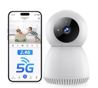 NoahTec Telecamera per interni 5G e 2,4 GHz WiFi, 360 Pan/Tilt Telecamere per la sicurezza domestica, 1080P Macchina fotografica per bambini/animali domestici con app per telefono Rilevazione del