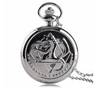 NOALED Full Metal Alchemist Silver Watch Pendant Men's Quartz Pocket Watches Giappone Anime Collana Bambini Vintage