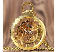 NOALED Orologio da tasca Collana vintage Steampunk Scheletro meccanico Orologi da taschino Orologio pendente a carica manuale Uomo Donna Catena Regalo (6)