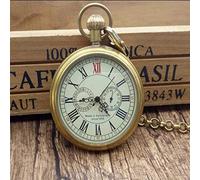 NOALED Orologio da tasca Orologio da taschino e da taschino Londra in rame antico Orologio meccanico Orologio da taschino da uomo con scheletro a carica manuale (Nocover)