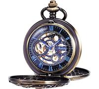 NOALED Orologio da taschino meccanico Uomo Donna Orologio al quarzo antico Visualizzazione dei numeri per orologi da taschino con collana retrò per adolescenti Vintage