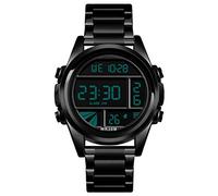 NOALED Orologio elettronico, Orologio da Uomo alla Moda in Lega di Zinco con Cinturino in Acciaio con Data, cronometro, Luminoso, Sveglia, Resistente all'Acqua Fino a 30 Metri