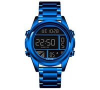 NOALED Orologio elettronico, Orologio da Uomo alla Moda in Lega di Zinco con Cinturino in Acciaio con Data, cronometro, Luminoso, Sveglia, Resistente all'Acqua Fino a 30 Metri