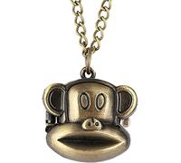 NOALED Vintage, Pocket Warch Quarzo Delfino Scimmia Simpatico Ciondolo a Forma di Animale Orologio Catena da Collo per Bambini Ragazzi Regalo,Scimmia