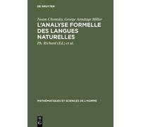 Noam Chomsky George Armitag L'Analyse Formelle Des Langues Na (Copertina rigida)