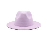 NOAMED Cappello classico in feltro autunnale e invernale, cappello jazz etnico tibetano a tesa larga, cappello a cilindro cappello da cowboy Fengyan (colore: viola taro, dimensioni: 56-58 cm)