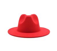 NOAMED Cappello classico in feltro autunnale e invernale, cappello jazz etnico tibetano a tesa larga, cappello a cilindro cappello da cowboy Fengyan (colore: rosso arancione, dimensioni: 56-58 cm)