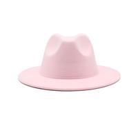 NOAMED Cappello classico in feltro autunnale e invernale, cappello jazz etnico tibetano a tesa larga, cappello a cilindro a tesa grande cappelli da cowboy Fengyan (colore: rosso rosa, dimensioni: 56