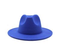 NOAMED Cappello classico in feltro autunnale e invernale, cappello jazz etnico tibetano a tesa larga, cappello a cilindro cappello da cowboy Fengyan (colore: blu reale, dimensioni: 56-58 cm)