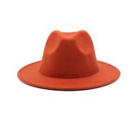 NOAMED Cappello classico in feltro autunnale e invernale, cappello jazz etnico tibetano a tesa larga, cappello a cilindro cappello da cowboy Fengyan (colore: caramello, dimensioni: 56-58 cm)