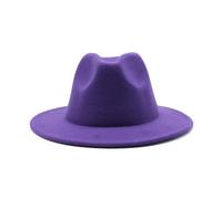 NOAMED Cappello classico in feltro autunnale e invernale, cappello jazz etnico tibetano a tesa larga, cappello a cilindro cappello da cowboy Fengyan (colore: viola, dimensioni: 56-58 cm)